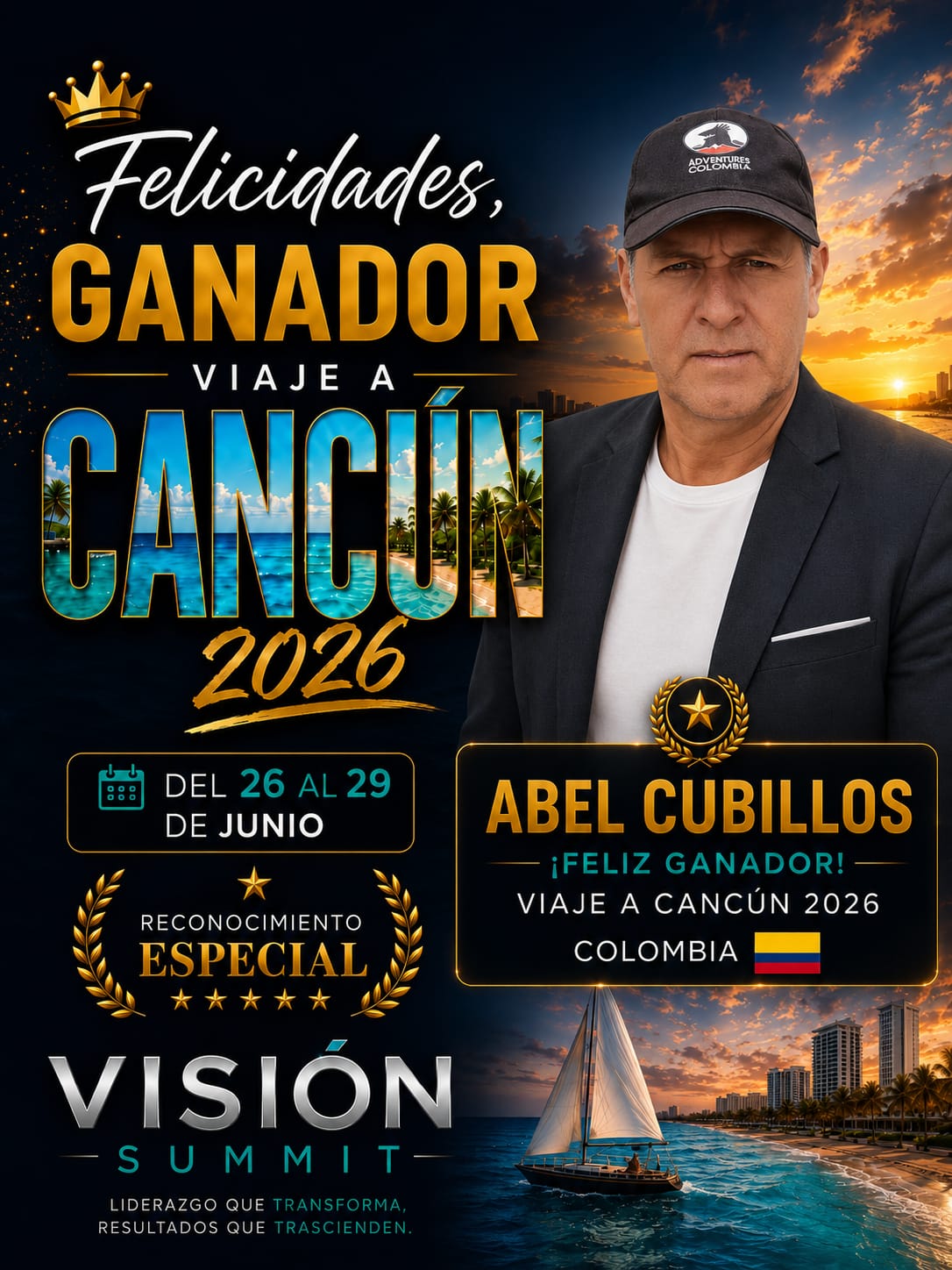 Abel Cubillos — Ganador Viaje a Cancún 2026