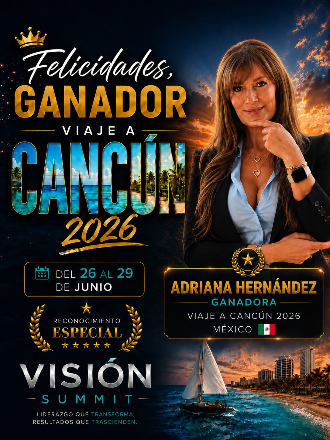 Adriana Hernández 🇲🇽 — Ganadora Viaje a Cancún 2026