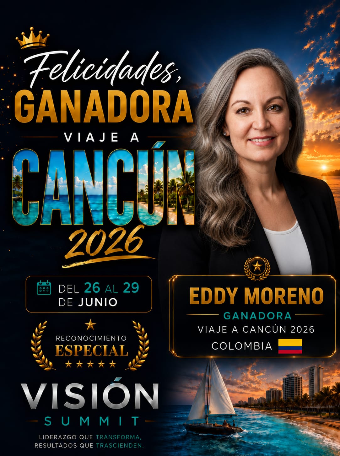 Eddy Moreno 🇨🇴 — Ganador Viaje a Cancún 2026