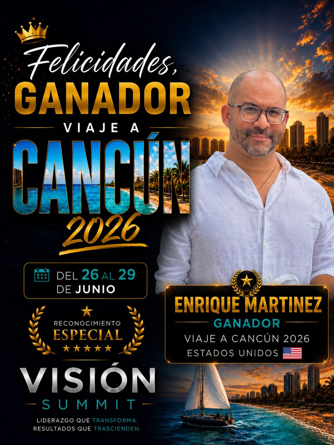 Enrique Martínez — Ganador Viaje a Cancún 2026