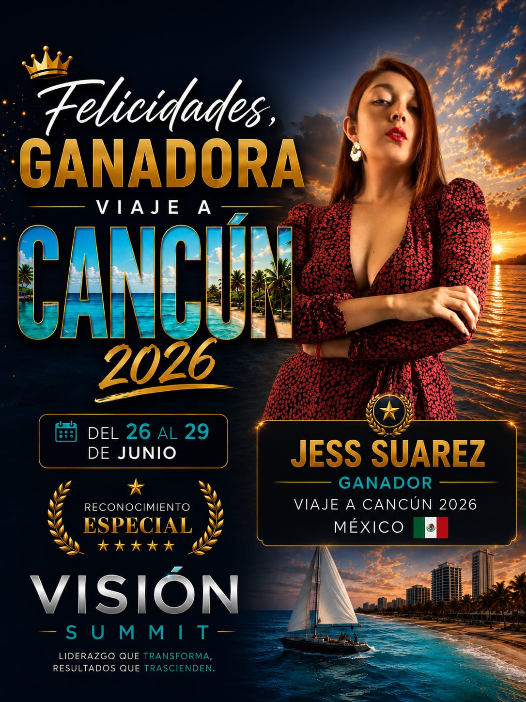 Jess Suárez — Ganador Viaje a Cancún 2026