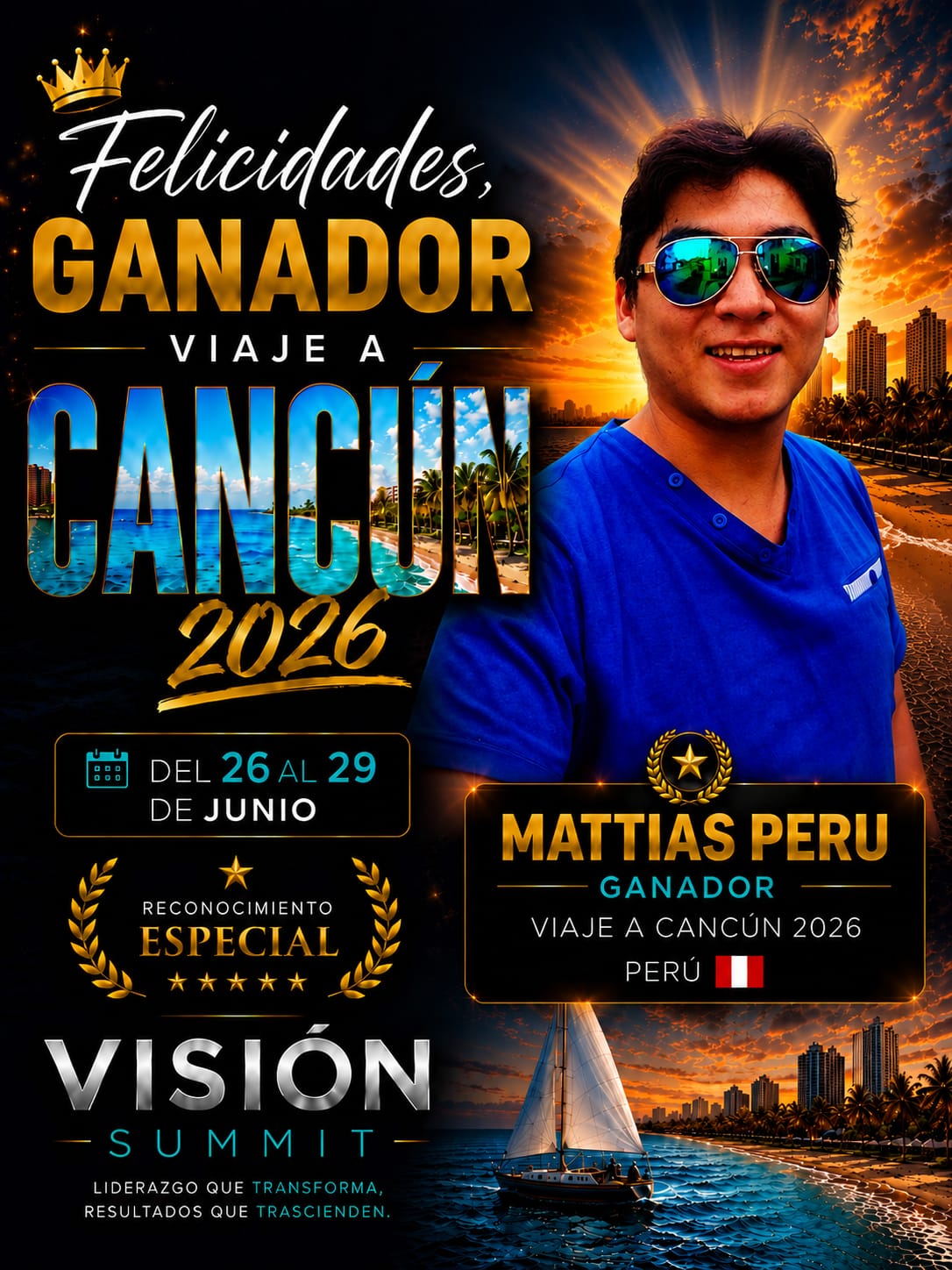 Mattias Peru — Ganador Viaje a Cancún 2026