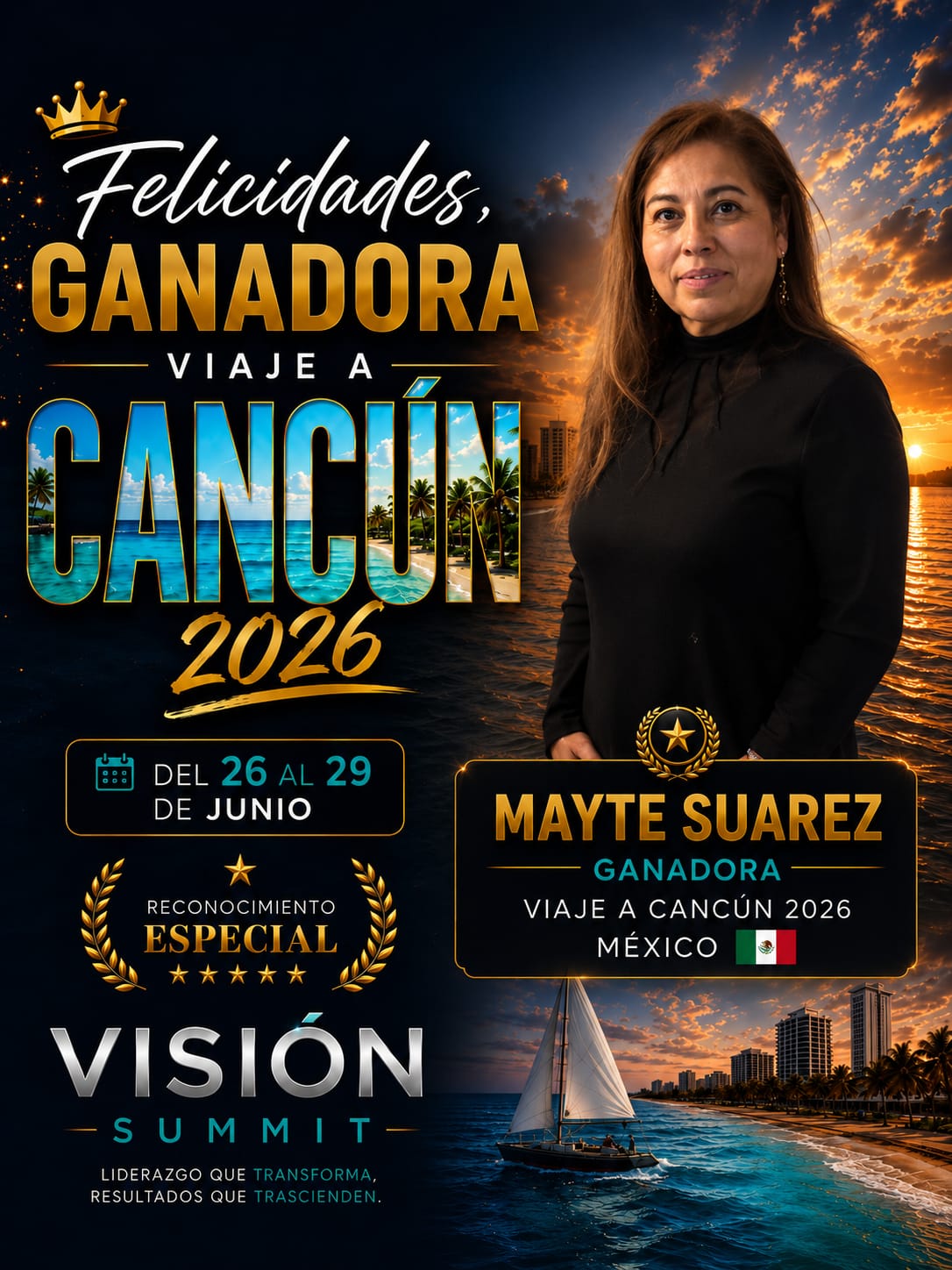 Mayte Suárez — Ganador Viaje a Cancún 2026