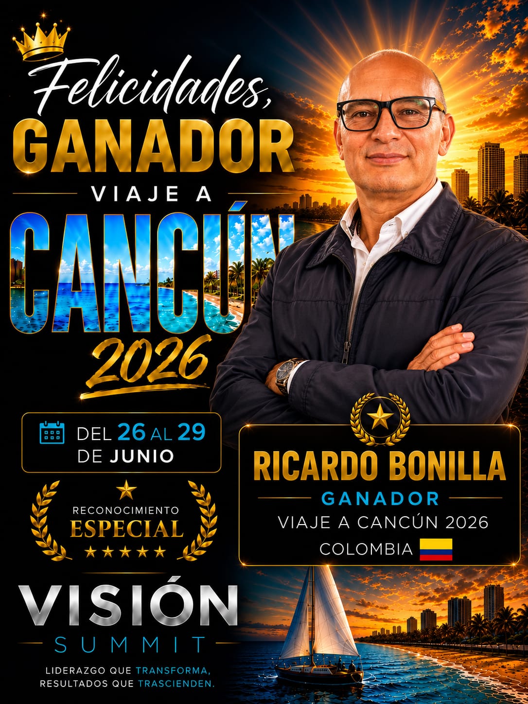 Ricardo Bonilla 🇨🇴 — Ganador Viaje a Cancún 2026