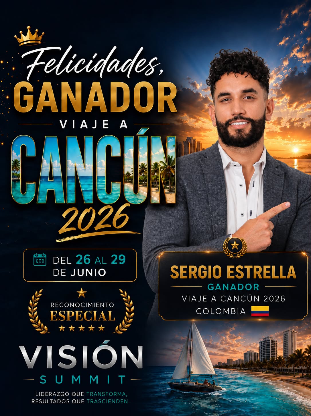 Sergio Estrella — Ganador Viaje a Cancún 2026